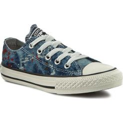 Trampki CONVERSE - 651700C Ash-Grey/Cas. Niebieskie trampki chłopięce Converse, z gumy. W wyprzedaży za 159.00 zł.