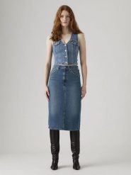 Levi's Spódnica dżinsowa w kolorze niebieskim rozmiar: W29. Niebieskie spódnice damskie Levi's, na co dzień, s, z aplikacjami, z bawełny, klasyczne, midi. Za 184.30 zł.