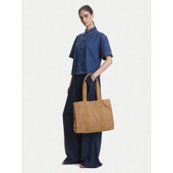 Torebka LAUREN RALPH LAUREN. Brązowe shopper bag Lauren Ralph Lauren, bez wzorów, bez dodatków. Za 602.99 zł.