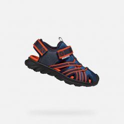 Sandały Geox Model J Sandal Airadyum Bo Kolor Niebieski. Czerwone sandały damskie Geox, bez wzorów, z syntetyku, bez obcasa, bez zapięcia. Za 276.59 zł.