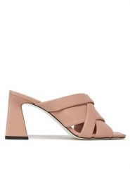 Pollini Klapki SA28117C1ITE0609 Różowy. Czerwone klapki damskie Pollini, bez wzorów, ze skóry, bez obcasa, bez zapięcia. Za 1,729.00 zł.