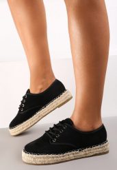 Czarne Espadryle Nememis. Czarne espadryle damskie Renee, bez wzorów, bez obcasa. Za 44.99 zł.