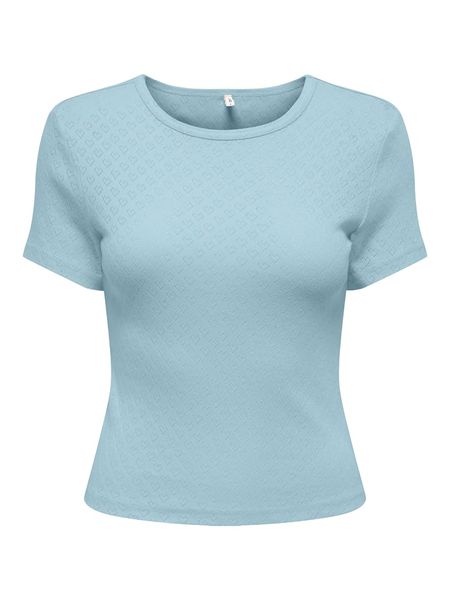 ONLY Koszulka w kolorze błękitnym rozmiar: XL. Niebieskie bluzki damskie Only, xl, bez wzorów, z bawełny, bez kołnierzyka, bez ramiączek. Za 60.95 zł.