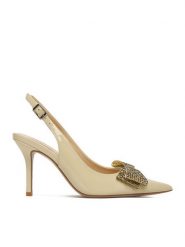Eva Minge Szpilki ANEMONE-V1892-56-1 Beżowy. Brązowe szpilki damskie Eva Minge, bez wzorów, z lakierowanej skóry, bez obcasa, na szpilce, bez zapięcia. Za 254.99 zł.