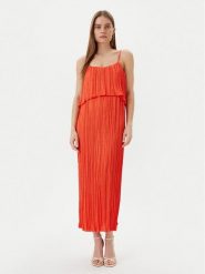 LOLA CASADEMUNT Sukienka letnia MS2516003 Pomarańczowy Regular Fit. Brązowe sukienki damskie LOLA CASADEMUNT, bez wzorów, z syntetyku, bez ramiączek. Za 839.99 zł.