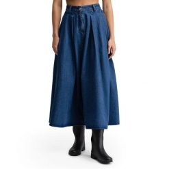 Damska dżinsowa długa spódnica Siroko Alamo-W Blue. Niebieskie spódnice damskie SIROKO, bez wzorów, z bawełny, vintage, maxi. Za 295.00 zł.