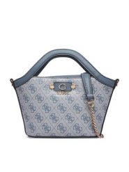 Guess Torebka Lindsey Mini HWSG97 49750 Niebieski. Niebieskie kuferki damskie Guess, z aplikacjami, ze skóry, bez dodatków. Za 584.99 zł.