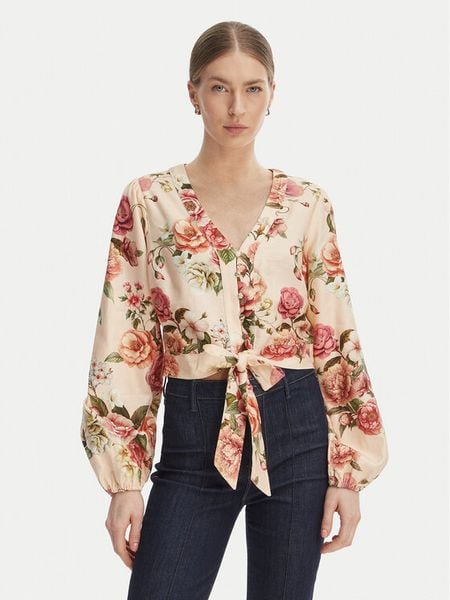 Guess Bluzka W6GHA4 W2565 Pomarańczowy Regular Fit. Brązowe bluzki damskie Guess, m, z aplikacjami, bez kołnierzyka, bez ramiączek. Za 524.99 zł.