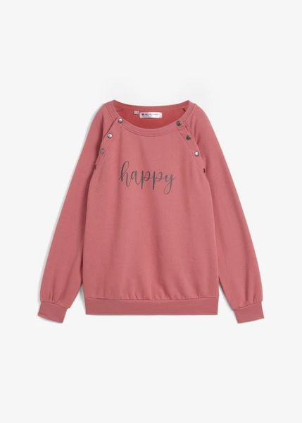 Bluza ciążowa i do karmienia 2w1. Fioletowe bluzy damskie bonprix, bez wzorów, bez kaptura. Za 149.99 zł.