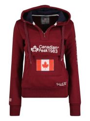 Canadian Peak Bluza "Gyrelle" w kolorze bordowym rozmiar: L. Czerwone bluzy damskie Canadian Peak, l, z aplikacjami, z kapturem. Za 123.82 zł.