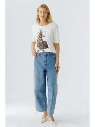 Oui Koszulka w kolorze białym rozmiar: 42. Białe koszulki damskie Oui, bez wzorów, z bawełny, bez kołnierzyka, bez ramiączek. Za 162.49 zł.