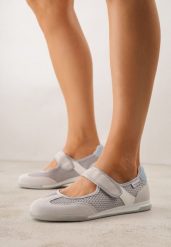 Szare Tenisówki Typu Sneakeriny Ozdobione Napisem Emirinne. Szare balerinki damskie Renee, bez wzorów. Za 89.99 zł.