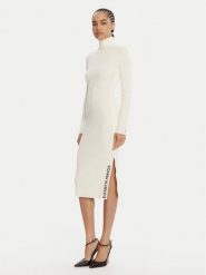 Elisabetta Franchi Sukienka dzianinowa AM-03S-56E2-V390 Écru Slim Fit. Sukienki damskie Elisabetta Franchi, bez wzorów, z dzianiny, bez ramiączek. Za 1,599.00 zł.