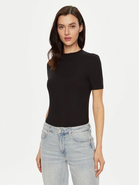 Calvin Klein T-Shirt K20K208052 Czarny Slim Fit. Czarne t-shirty damskie Calvin Klein, xs, bez wzorów, bez kołnierzyka. Za 159.99 zł.