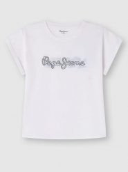 Pepe Jeans Koszulka w kolorze białym rozmiar: XS. Białe bluzki damskie Pepe Jeans, xs, bez wzorów, z bawełny, bez kołnierzyka, bez ramiączek. Za 69.91 zł.