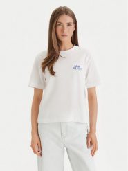 Calvin Klein Jeans T-Shirt LV047F801G Biały Boxy Fit. Białe t-shirty damskie Calvin Klein Jeans, xl, bez wzorów, z bawełny, bez kołnierzyka. Za 209.99 zł.