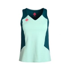 Koszulka Texas Padel – elastyczna, oddychająca i szybkoschnąca. Niebieskie bluzki damskie Izas, bez wzorów, z materiału, sportowe, bez kołnierzyka, bez ramiączek. Za 182.57 zł.