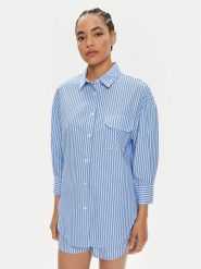 ViCOLO Koszula TB2750 Niebieski Oversize. Niebieskie koszule damskie ViCOLO, m, bez wzorów, z bawełny, bez kołnierzyka, bez ramiączek. Za 459.99 zł.