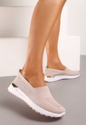 Różowe Tenisówki Elastyczne z Metaliczną Wstawką na Zapiętku Jestella. Czerwone obuwie sportowe damskie Renee, z jeansu, bez zapięcia, tenisowe. Za 44.99 zł.