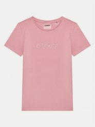 Guess T-Shirt J4RI49 J1314 Różowy Regular Fit. Czerwone koszulki i t-shirty dziewczęce Guess, z aplikacjami, z bawełny, bez kołnierzyka, bez ramiączek. Za 59.99 zł.