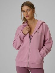 4F Bluza dresowa loose z kapturem damska - różowa XL. Czerwone bluzy damskie 4F, xl, bez wzorów, z dresówki, z kapturem. Za 159.99 zł.