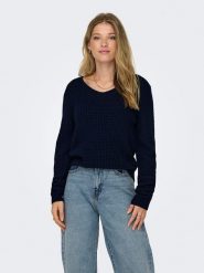 JDY Sweter w kolorze granatowym rozmiar: XL. Niebieskie swetry klasyczne damskie JDY, xl, bez kołnierzyka. Za 52.67 zł.
