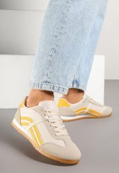 Beżowo-Pomarańczowe Sneakersy Typu Klasyczne Tenisówki Zdobione Przeszyciami Zardiva. Brązowe obuwie sportowe damskie Renee, z jeansu, bez zapięcia, tenisowe. Za 69.99 zł.