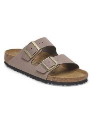 Birkenstock Skórzane klapki "Arizona" w kolorze fioletowym rozmiar: 36. Różowe klapki damskie Birkenstock, bez wzorów, z nubiku, z otwartym noskiem, bez obcasa, bez zapięcia. Za 427.45 zł.