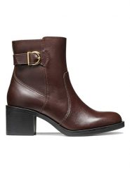 Geox Skórzane botki "Serilda" w kolorze brązowym rozmiar: 39. Brązowe botki damskie Geox, eleganckie, bez obcasa, bez zapięcia. Za 384.95 zł.