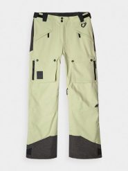 4F Spodnie snowboardowe membrana 10000 damskie - oliwkowe/khaki XS. Brązowe spodnie sportowe damskie 4F, na zimę, m, bez wzorów, z dzianiny, narciarskie. W wyprzedaży za 199.99 zł.