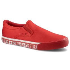 Czerwone Tenisówki Big Star Modne Obuwie Damskie. Czerwone obuwie sportowe damskie Big Star, na wiosnę, bez zapięcia, tenisowe. Za 89.99 zł.