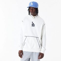 Bluza z kapturem Los Angeles Dodgers MLB World Series. Białe bluzy damskie New Era, l, bez wzorów, z bawełny, z kapturem. Za 343.50 zł.