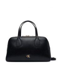 Calvin Klein Torebka Ck Medium Bowling Bag LV04F3610G Czarny. Czarne torebki klasyczne damskie Calvin Klein, ze skóry, bez dodatków. Za 569.99 zł.