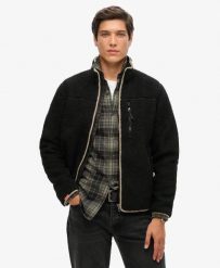 Superdry Outdoor Sherpa Fleece Kurtka — Relaxed Fit. Czarne kurtki damskie Superdry, s, bez wzorów, z materiału, bez kaptura. Za 430.25 zł.