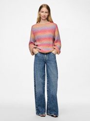 Pieces Sweter ze wzorem rozmiar: M. Swetry klasyczne damskie Pieces, m, z wełny, bez kołnierzyka. Za 83.42 zł.