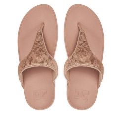 Japonki FitFlop. Czerwone klapki damskie FitFlop, bez wzorów, bez obcasa, bez zapięcia. Za 289.99 zł.