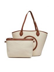 Valentino Torebka VBS7QO02CAN Beżowy. Brązowe torebki klasyczne damskie Valentino, z materiału, bez dodatków. Za 299.99 zł.