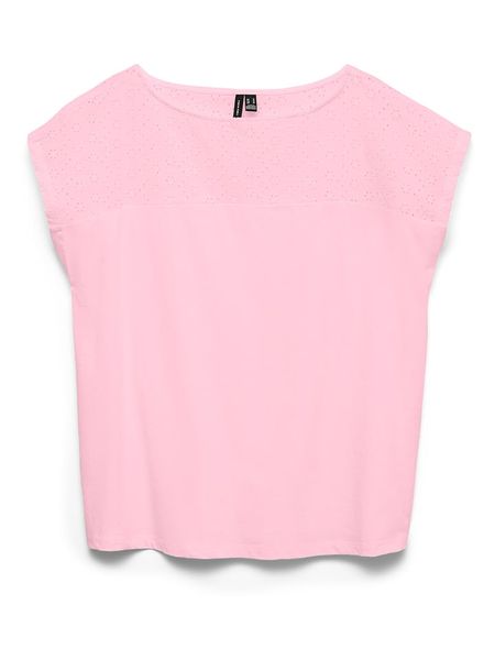 Vero Moda Bluzka w kolorze jasnoróżowym rozmiar: M. Różowe bluzki damskie Vero Moda, m, bez wzorów, z bawełny, bez kołnierzyka, bez ramiączek. Za 85.95 zł.