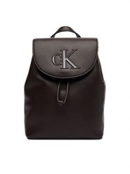 Calvin Klein Plecak Bold Ck Flap Mini Backpack LV04F3893G Brązowy ciemny. Brązowe plecaki Calvin Klein, bez wzorów, ze skóry. Za 489.99 zł.
