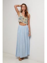 Lin Passion Lniana spódnica w kolorze błękitnym rozmiar: 34/36. Niebieskie spódnice damskie Lin Passion, bez wzorów, ze lnu, klasyczne, maxi. Za 165.99 zł.