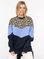 Zwillingsherz Bluza "Konny" w kolorze granatowo-błękitnym rozmiar: S/M. Niebieskie bluzy damskie Zwillingsherz, m, bez wzorów, bez kaptura. Za 193.70 zł.
