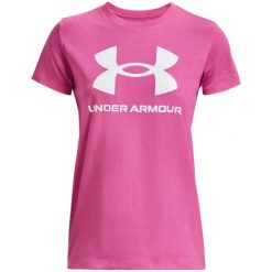 Koszulka fitness damska Under Armour Live Sportstyle Graphic SSC. Czerwone bluzki damskie Under Armour, s, bez wzorów, sportowe, bez kołnierzyka, bez ramiączek. Za 135.84 zł.