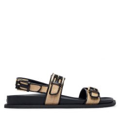 Sandały MICHAEL Michael Kors. Czarne sandały damskie MICHAEL Michael Kors, bez wzorów, bez obcasa, na płaskiej podeszwie, bez zapięcia. Za 739.99 zł.