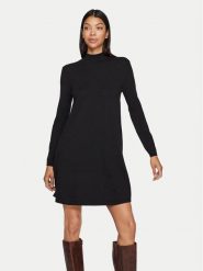 Vila Sukienka dzianinowa Comfy 14087511 Czarny Regular Fit. Czarne sukienki damskie Vila, bez wzorów, z dzianiny, bez ramiączek. Za 69.99 zł.