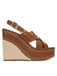 MICHAEL Michael Kors Sandały Nora 40S5NOHS3L Brązowy. Brązowe kozaki damskie MICHAEL Michael Kors, bez wzorów, ze skóry, bez obcasa, na koturnie, bez zapięcia. Za 739.99 zł.