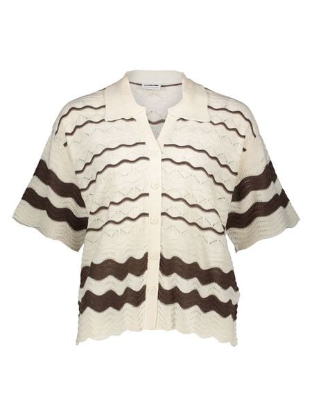 Noisy may Koszula w kolorze beżowym rozmiar: XL. Brązowe koszule damskie Noisy may, xl, bez wzorów, prążkowane, bez kołnierzyka, bez ramiączek. Za 129.95 zł.