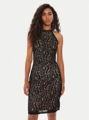Guess Sukienka koktajlowa New Liza W4YK0K KC760 Czarny Bodycon Fit. Czarne sukienki damskie Guess, z aplikacjami, z syntetyku, wizytowe, bez ramiączek. Za 329.99 zł.