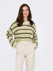 ONLY Sweter w kolorze zielono-beżowym rozmiar: S. Brązowe swetry klasyczne damskie Only, s, bez kołnierzyka. Za 109.78 zł.