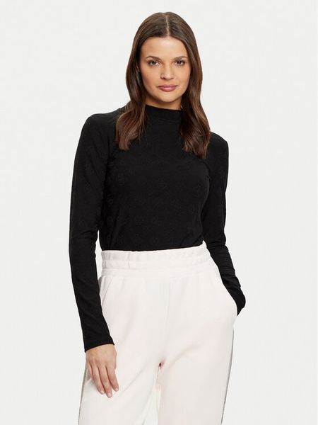 Guess Bluzka V5RI03 KCLG2 Czarny Regular Fit. Czarne bluzki damskie Guess, m, z aplikacjami, z syntetyku, bez kołnierzyka, bez ramiączek. Za 189.99 zł.