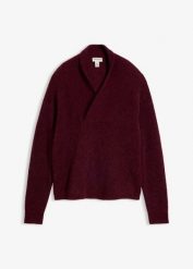 Sweter z miękkiej mieszanki wełny alpaki. Czerwone swetry klasyczne damskie bonprix, z wełny, bez kołnierzyka. Za 229.99 zł.